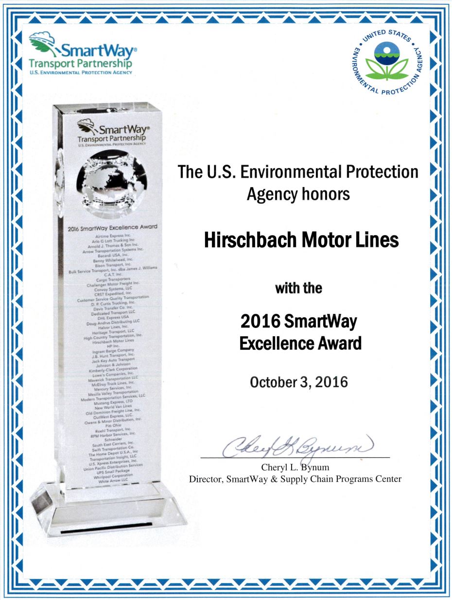 Hirschbach SmartWay Award